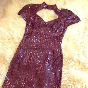 1980’s Eggplant Sequins Dress!